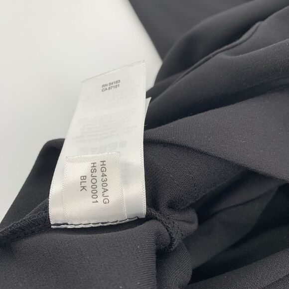 Halston Long Sleeve Tunic Top Size Large Womens Solid Black Gold Detail Blouse L - Picture 5 of 7